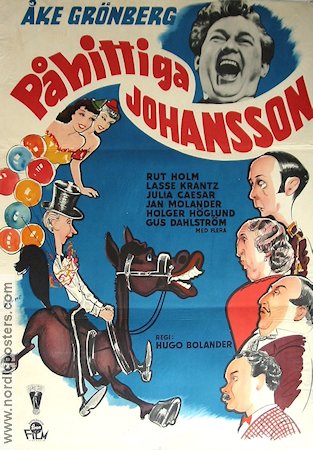 Påhittiga Johansson 1950 movie poster Åke Grönberg From comics