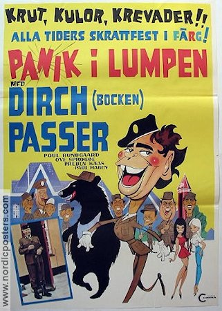 Soldaterkammerater på björnetjeneste 1968 movie poster Dirch Passer Karl Stegger Ove Sprogöe Nat Russell Jr Carl Ottosen Denmark