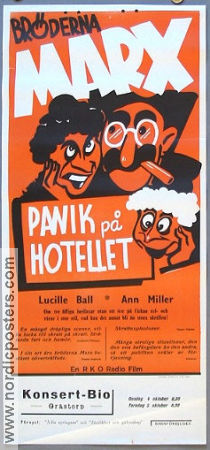 Room Service 1938 movie poster The Marx Brothers Bröderna Marx Lucille Ball
