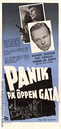 Panic in the Streets 1950 movie poster Richard Widmark Paul Douglas Elia Kazan Film Noir