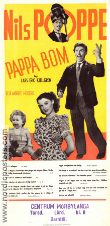 Pappa Bom 1949 movie poster Nils Poppe Gunnar Björnstrand Else-Merete Heiberg Lars-Eric Kjellgren Kids