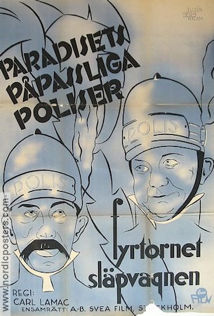 Pat und Patachon im Paradies 1937 movie poster Fy og Bi Carl Schenström Harald Madsen SO Schoening Karel Lamac Denmark