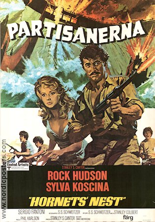 Partisanerna 1970 poster Rock Hudson Sylva Koscina Sergio Fantoni Phil Karlson