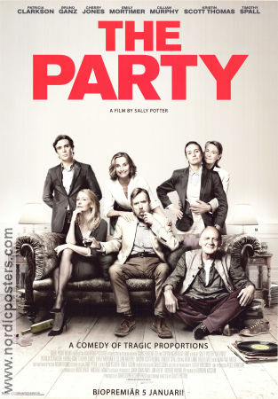The Party 2017 movie poster Timothy Spall Kristin Scott Thomas Patricia Clarkson Sally Potter