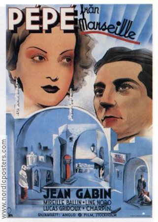 Pépé le Moko 1937 movie poster Jean Gabin Mireille Ballin
