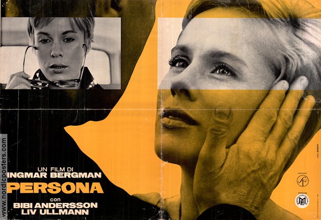 Persona 1966 movie poster Liv Ullmann Bibi Andersson Margaretha Krook Gunnar Björnstrand Ingmar Bergman Cult movies