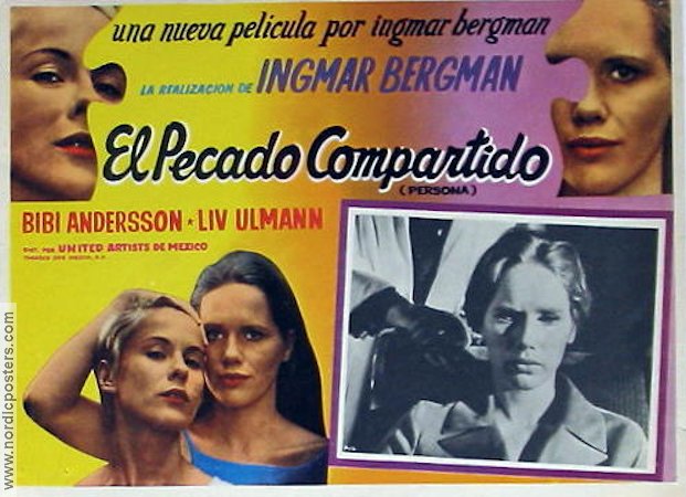 Persona 1966 movie poster Liv Ullmann Bibi Andersson Ingmar Bergman Poster from: Mexico