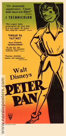 Peter Pan 1953 movie poster Bobby Driscoll Clyde Geronimi Writer: JM Barrie Animation Kids