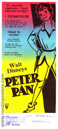 Peter Pan 1953 movie poster Bobby Driscoll Clyde Geronimi Writer: JM Barrie Animation Kids