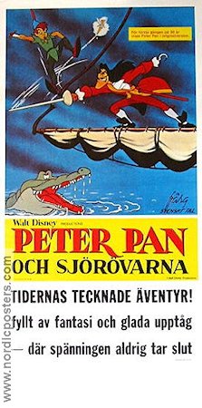 Peter Pan 1953 movie poster Bobby Driscoll Clyde Geronimi Writer: JM Barrie Animation Kids