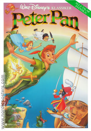 Peter Pan 1953 movie poster Bobby Driscoll Clyde Geronimi Writer: JM Barrie Animation Kids