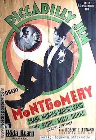 Piccadilly Jim 1936 movie poster Robert Montgomery Writer: P G Wodehouse