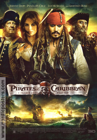 Pirates of the Caribbean: I främmande farvatten 2011 movie poster Johnny Depp Penélope Cruz Ian McShane Rob Marshall