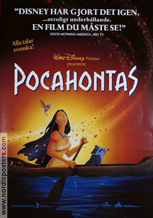 Pocahontas 1995 movie poster Mel Gibson Mike Gabriel Animation