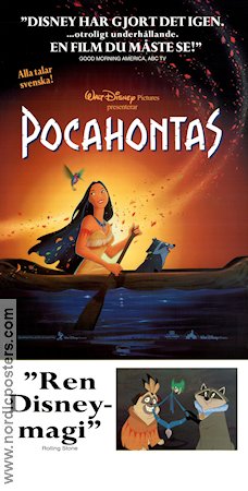 Pocahontas 1995 movie poster Mel Gibson Mike Gabriel Animation