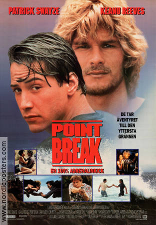 Point Break 1991 movie poster Patrick Swayze Keanu Reeves Gary Busey Kathryn Bigelow Sky diving Police and thieves