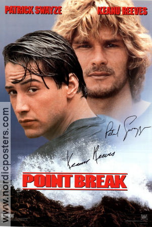 Point Break 1991 poster Patrick Swayze Keanu Reeves Gary Busey Kathryn Bigelow