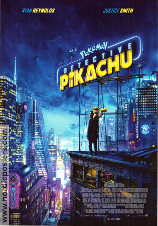 Pokémon: Detective Pikachu 2019 movie poster Ryan Reynolds Justice Smith Kathryn Newton Find more: Pokémon