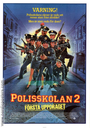 Police Academy 2: Their First Assignment 1985 movie poster Steve Guttenberg Bubba Smith David Graf Jerry Paris Police and thieves