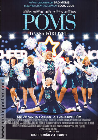 Poms 2019 movie poster Diane Keaton Jacki Weaver Celia Weston Zara Hayes