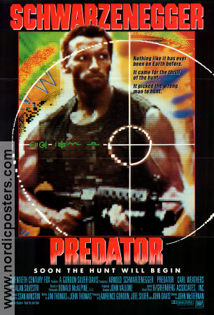 Predator 1987 movie poster Arnold Schwarzenegger Carl Weathers Kevin Peter Hall John McTiernan