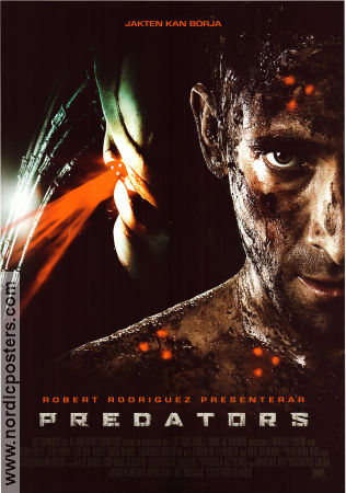 Predators 2010 movie poster Adrien Brody Laurence Fishburne Topher Grace Nimrod Antal