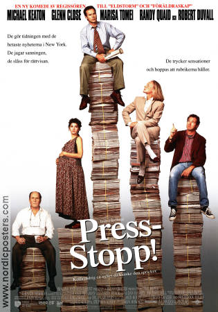 Press-stopp 1994 poster Michael Keaton Robert Duvall Glenn Close Ron Howard Tidningar