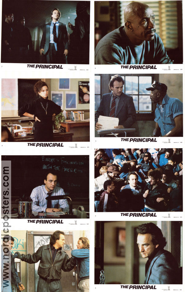 The Principal 1987 lobby card set James Belushi Louis Gossett Jr Rae Dawn Chong Christopher Cain Gangs School Motorcycles