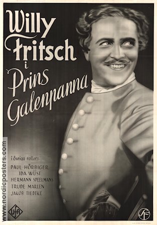 Prins Galenpanna 1933 poster Willy Fritsch Arthur Robison Filmbolag: UFA