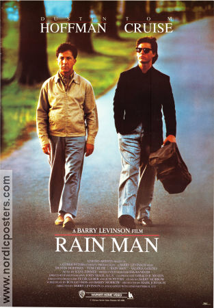 Rain Man 1988 poster Dustin Hoffman Tom Cruise Valeria Golino Barry Levinson