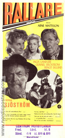 Rallare 1947 movie poster Victor Sjöström Inga Landgré Gunnel Broström Bengt Eklund Arne Mattsson