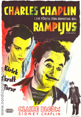 Rampljus 1952 poster Claire Bloom Nigel Bruce Buster Keaton Charlie Chaplin Cirkus