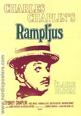 Rampljus 1952 poster Claire Bloom Nigel Bruce Buster Keaton Charlie Chaplin Cirkus