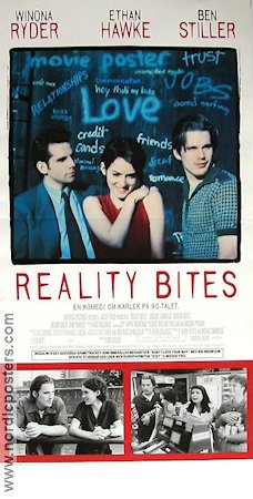 Reality Bites 1994 movie poster Winona Ryder Ben Stiller Ethan Hawke