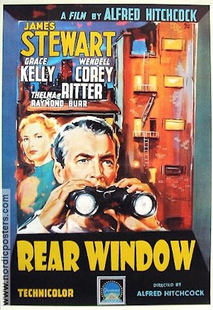 Rear Window 1954 movie poster James Stewart Grace Kelly Wendell Corey Alfred Hitchcock