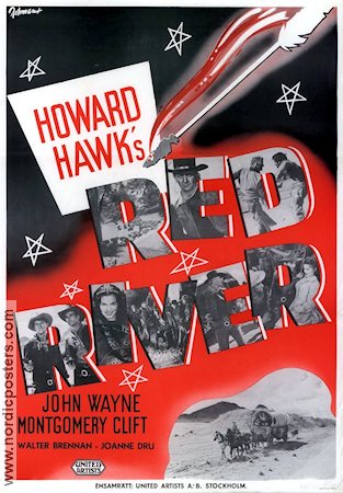 Red River 1948 movie poster John Wayne Montgomery Clift Joanne Dru Howard Hawks