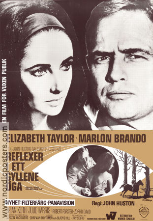 Reflections in a Golden Eye 1967 movie poster Elizabeth Taylor Marlon Brando Brian Keith John Huston