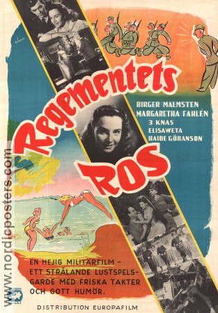 Regementets ros 1952 movie poster Birger Malmsten Margareta Fahlén Elisaveta Bengt Järrel