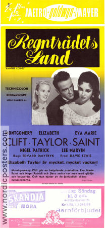 Raintree County 1957 movie poster Montgomery Clift Elizabeth Taylor Eva Marie Saint Edward Dmytryk