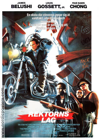 Rektorns lag 1987 poster James Belushi Louis Gossett Jr Rae Dawn Chong Christopher Cain Gäng Skola Motorcyklar