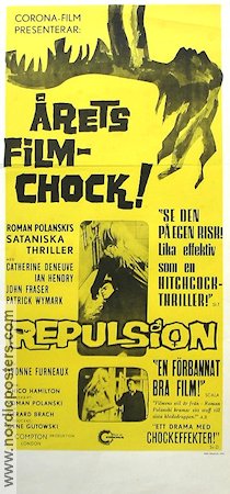 Repulsion 1965 movie poster Catherine Deneuve Ian Hendry John Fraser Roman Polanski