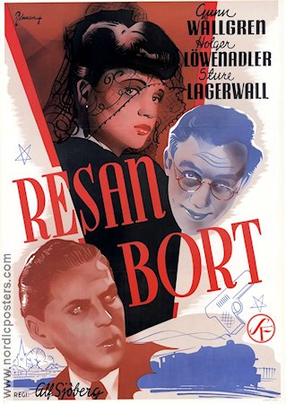 Resan bort 1946 movie poster Sture Lagerwall Gunn Wållgren Holger Löwenadler Alf Sjöberg