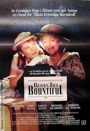 Trip to Bountiful 1985 movie poster Geraldine Page John Heard Carlin Glynn Peter Masterson