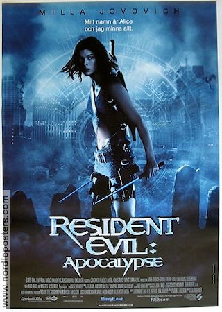 Resident Evil: Apocalypse 2004 movie poster Milla Jovovich Sienna Guillory Eric Mabius Alexander Witt
