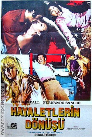 The Return of the Evil Dead 1973 movie poster Tony Kendall Amando de Ossorio Poster from: Türkiye Spain