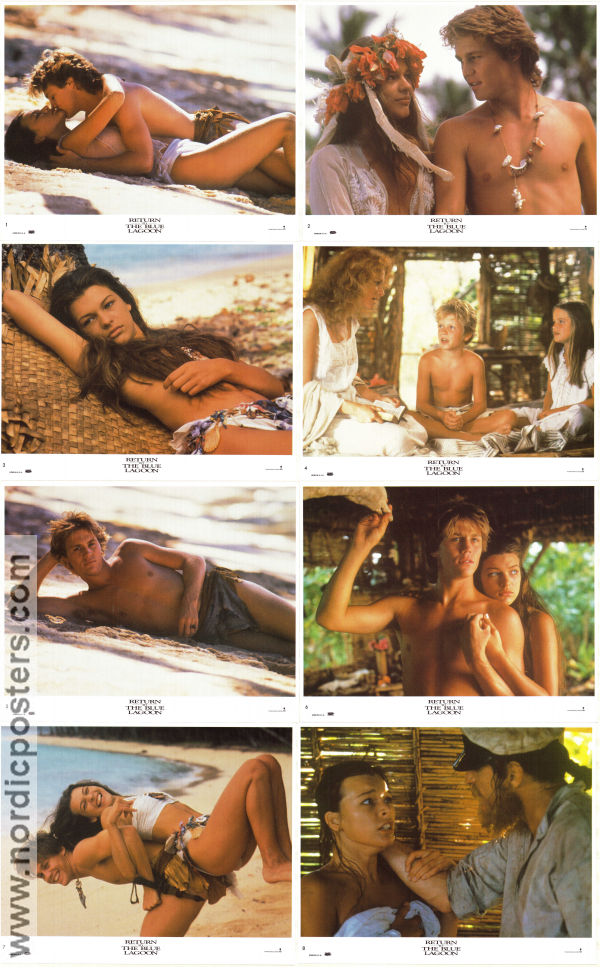 Return to the Blue Lagoon 1991 lobby card set Milla Jovovich Brian Krause William A Graham Romance