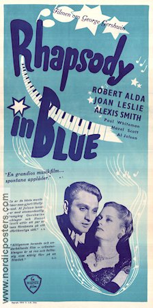 Rhapsody in Blue 1945 poster Robert Alda Joan Leslie Alexis Smith Irving Rapper Musik: George Gershwin