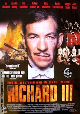 Richard III 1995 poster Ian McKellen Annette Bening Christopher Bowen Richard Loncraine Text: William Shakespeare