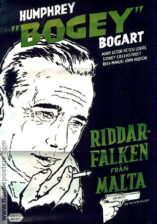 The Maltese Falcon 1941 movie poster Humphrey Bogart Mary Astor Gladys George Peter Lorre John Huston Film Noir