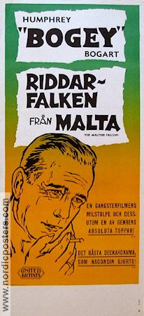 The Maltese Falcon 1941 movie poster Humphrey Bogart Mary Astor Gladys George Peter Lorre John Huston Film Noir